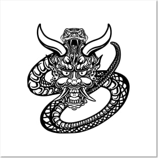 Hannya Mask Snake Posters and Art